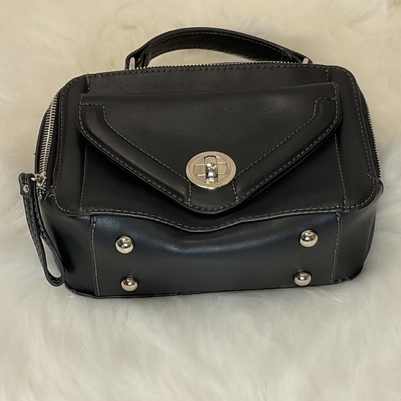 NWOT David Jones Paris Black Crossbody Purse/Clutch With Hand Strap/Pockets - Picture 4 of 12